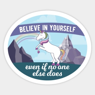 Believe in Yourself Unicorn & Rainbow Sticker